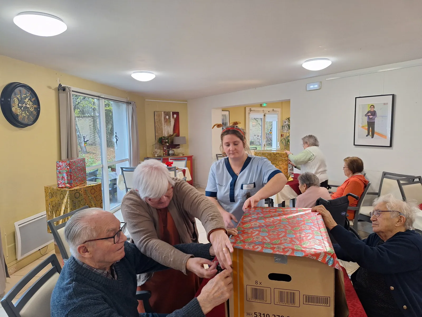 Préparation de la décoration de Noël 