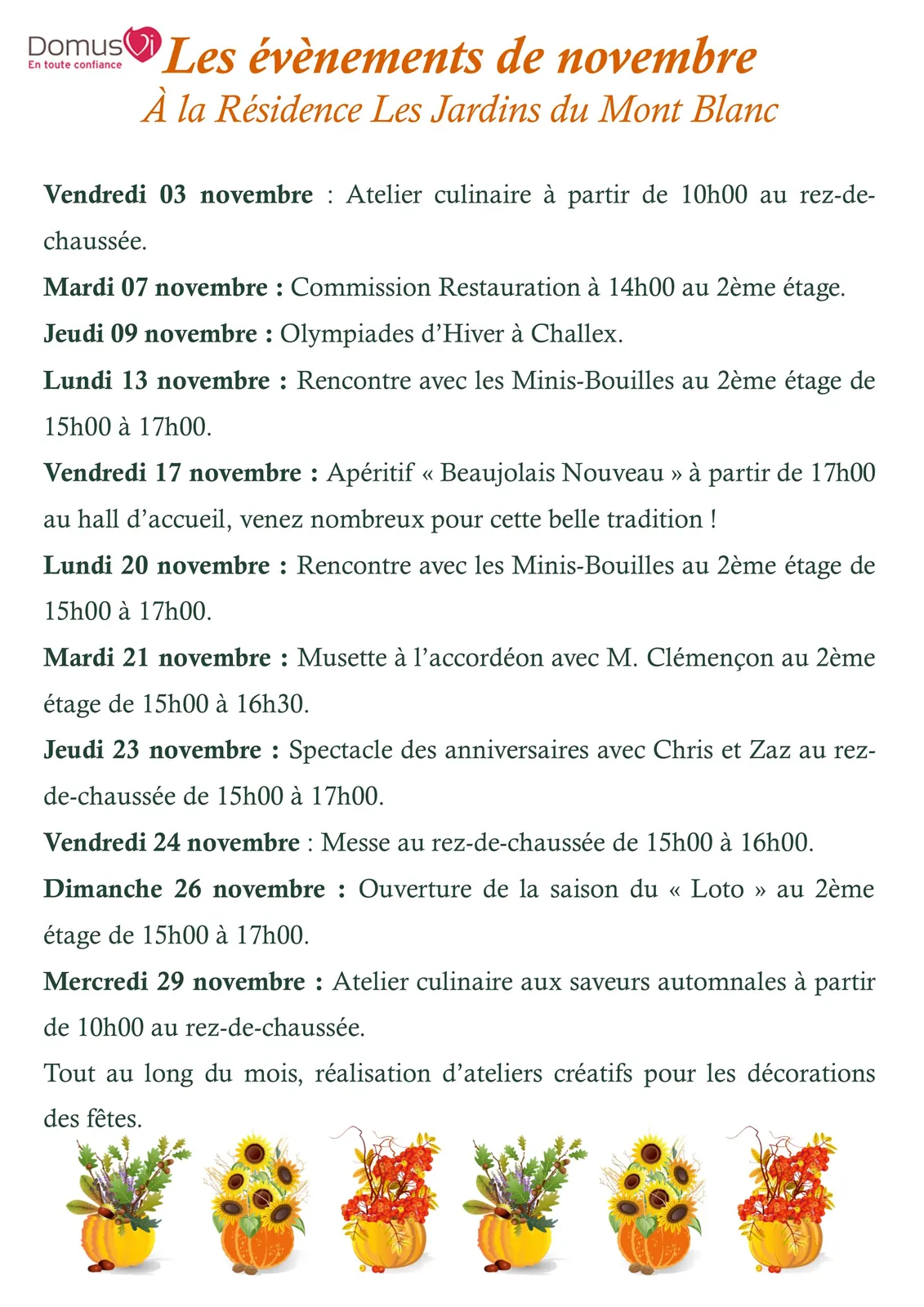 Evènements de Novembre 