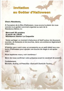 INVITATION AU GOUTER D'HALLOWEEN