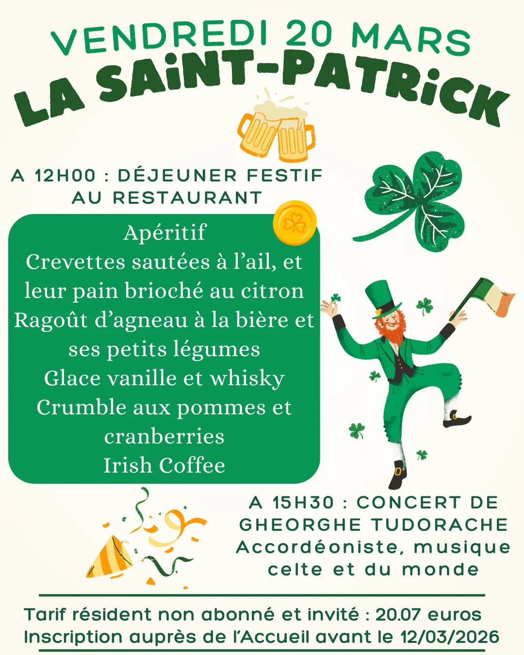 La Résidence célèbre la Saint Patrick !