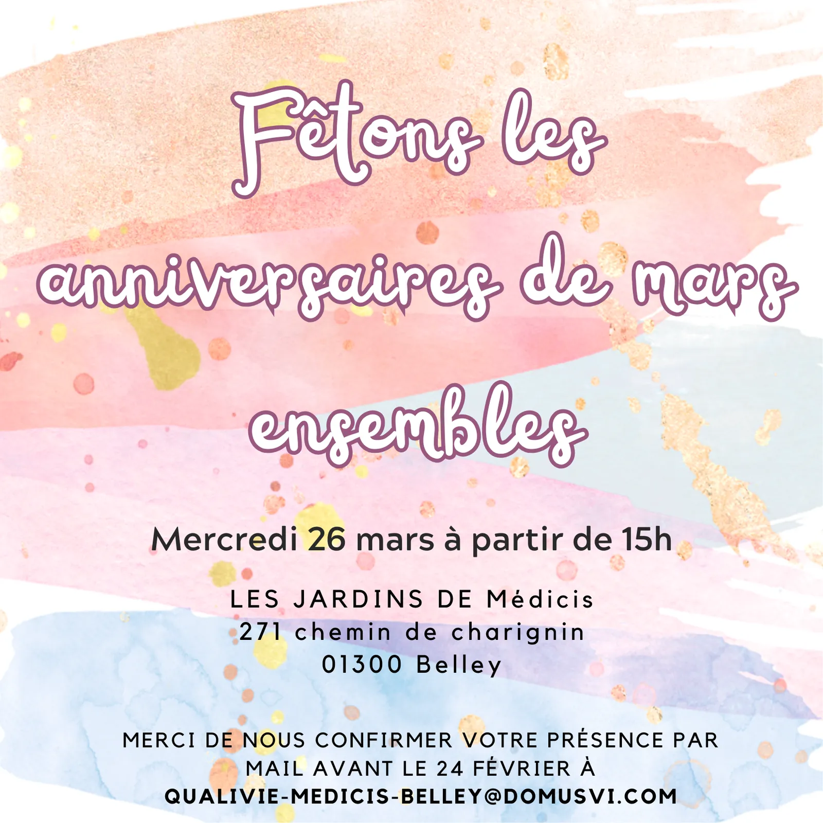 Anniversaires du mois de Mars !