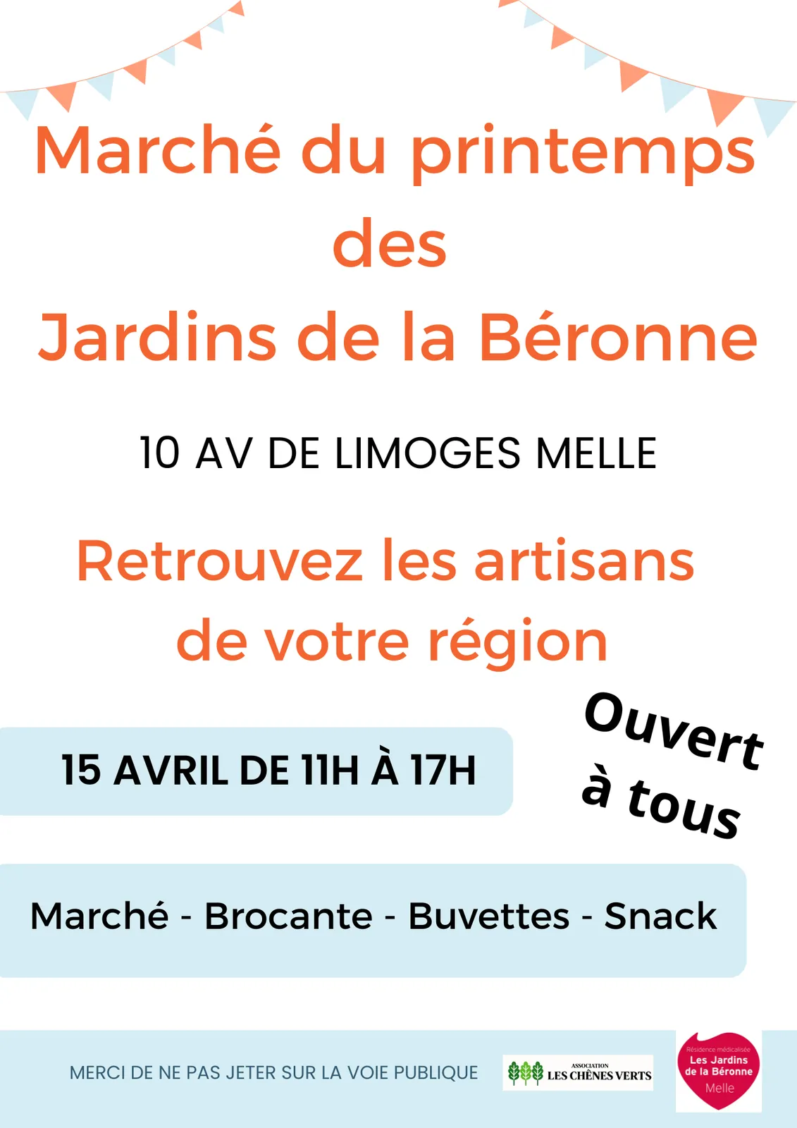 Marché Brocante à la Résidence Les Jardins de la Béronne – 15 avril