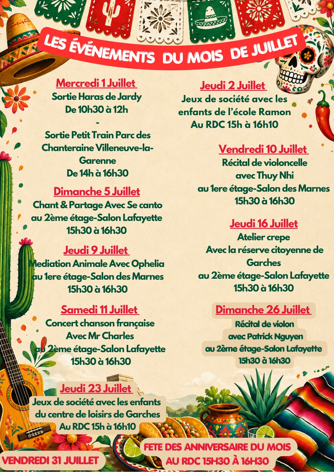 Thème du mois de juillet le Mexique 