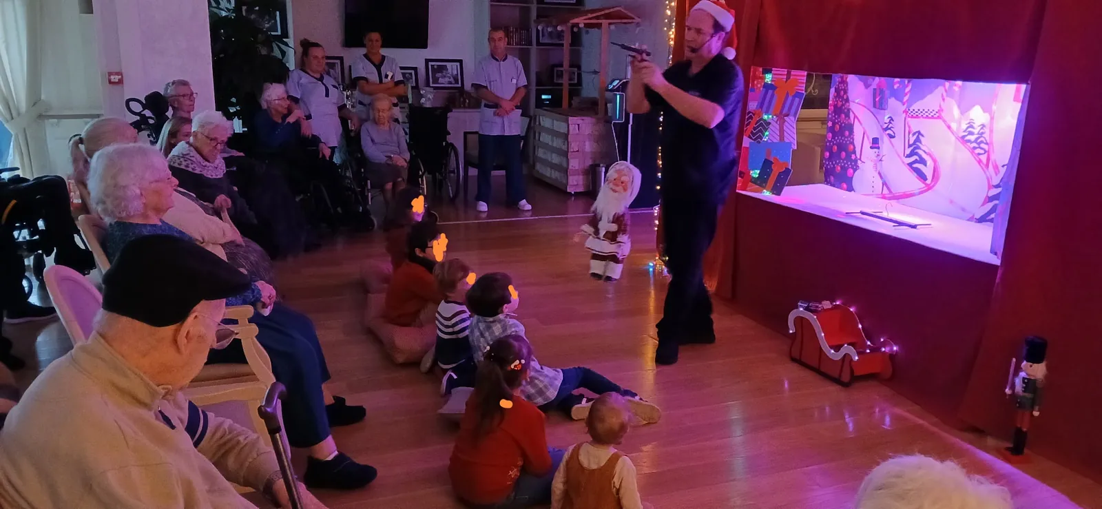 Visite des enfants au père Noël! 