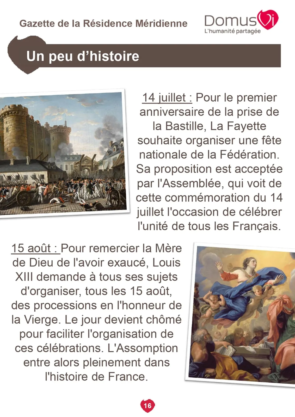 Gazette de la résidence !
