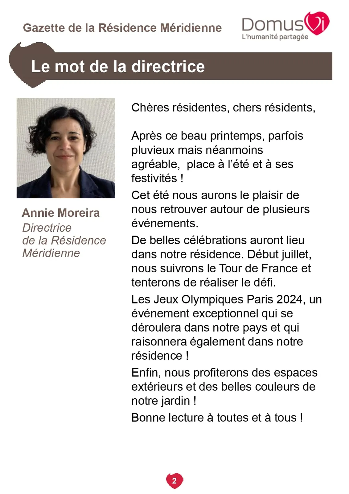 Gazette de la résidence !