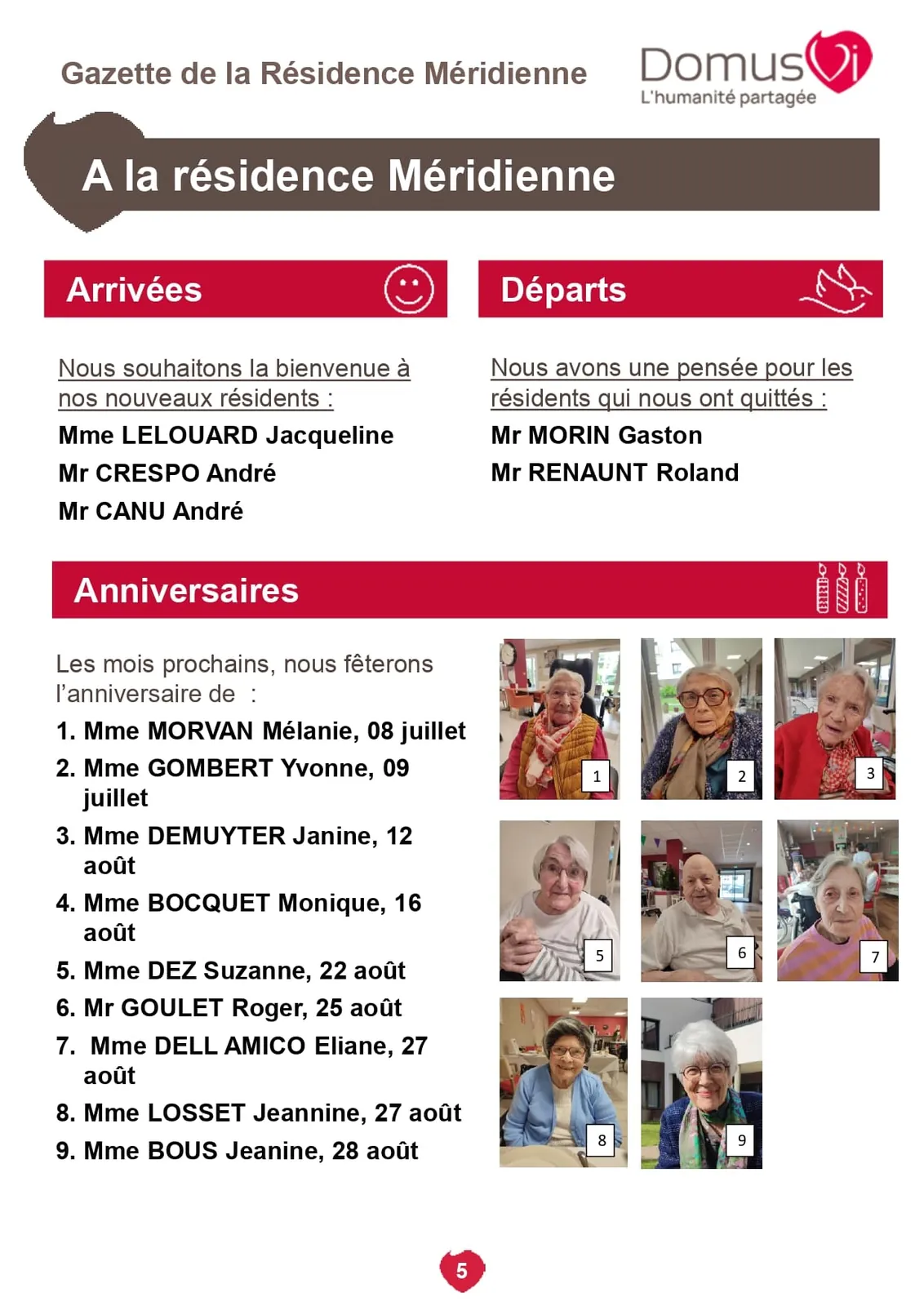 Gazette de la résidence !