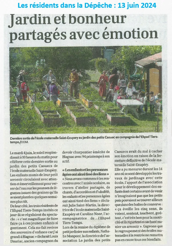 Encore un article dans la Dépêche !