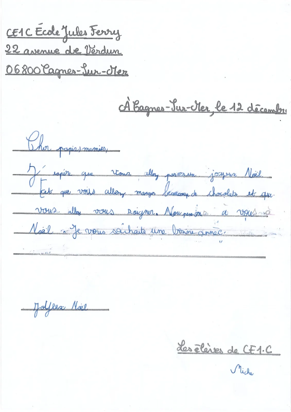 Une action solidaire de la part élèves de l'Ecole élémentaire Jules Ferry 