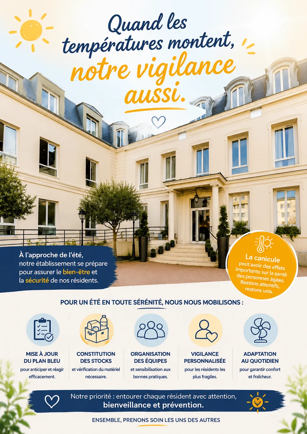 Prévention canicule en EHPAD : une préparation anticipée au service du bien-être des résidents