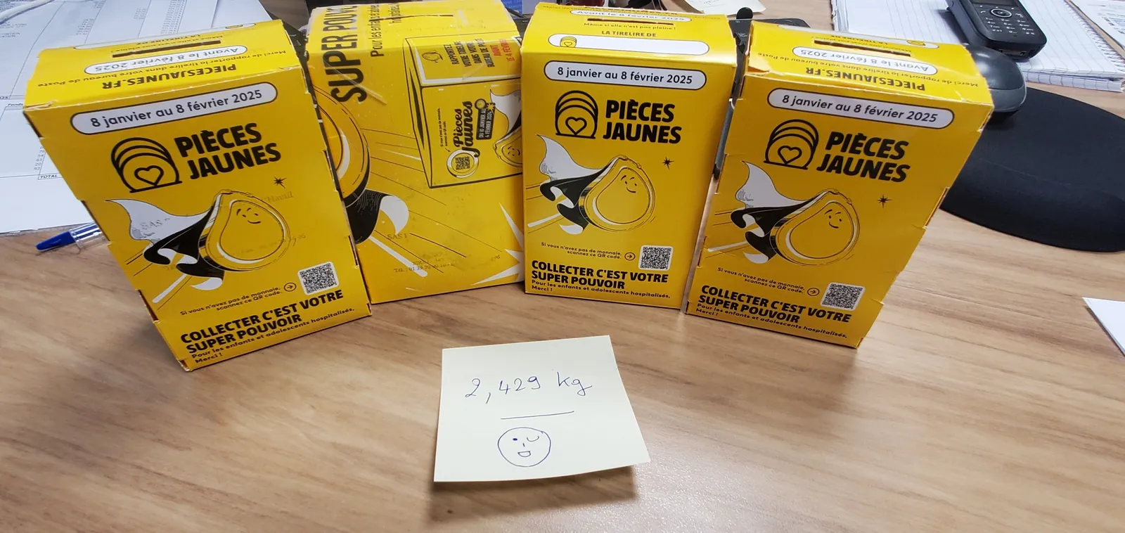 Récolte des pièces jaunes pour l'association 