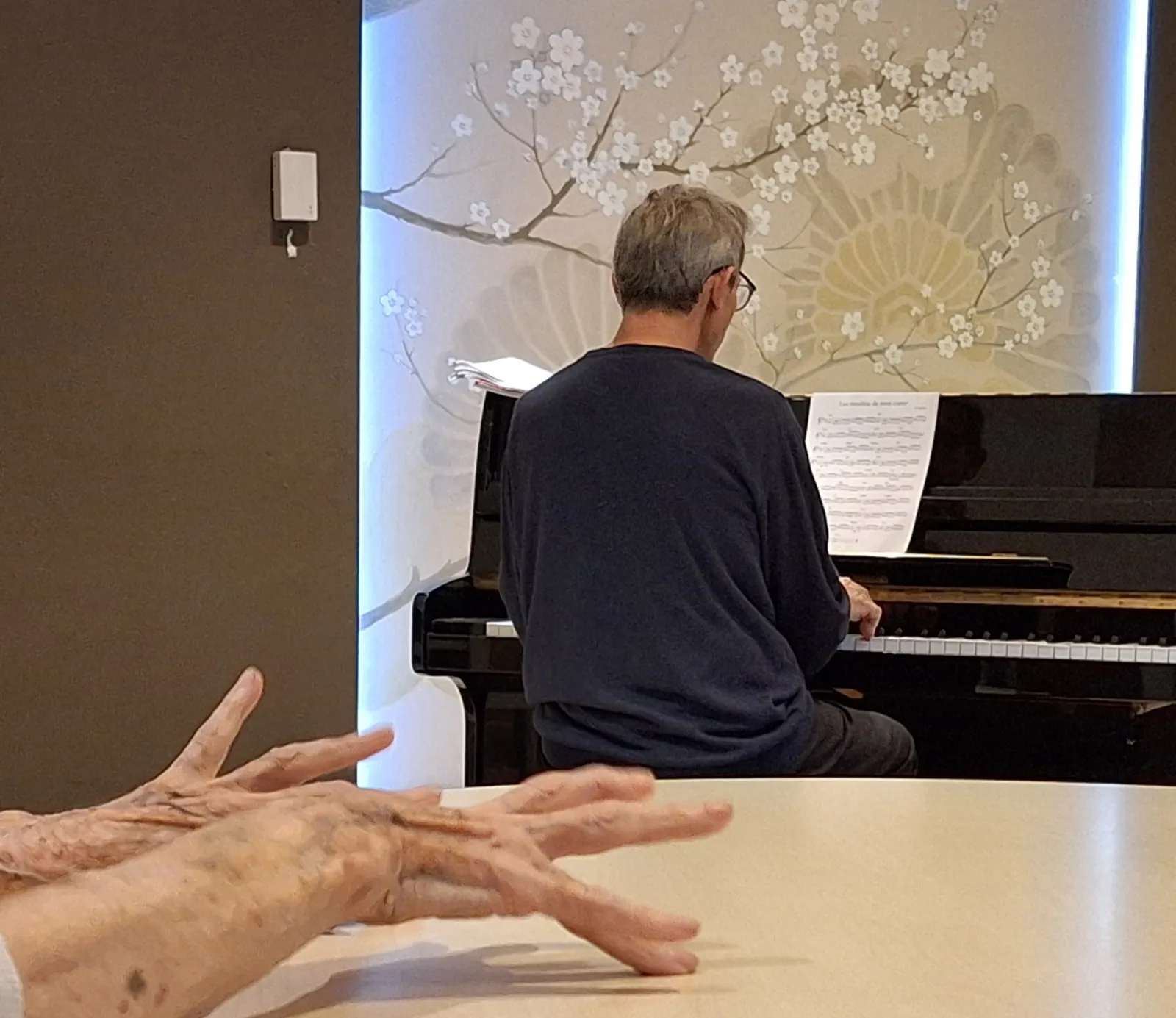 Les mains derrière le pianiste !