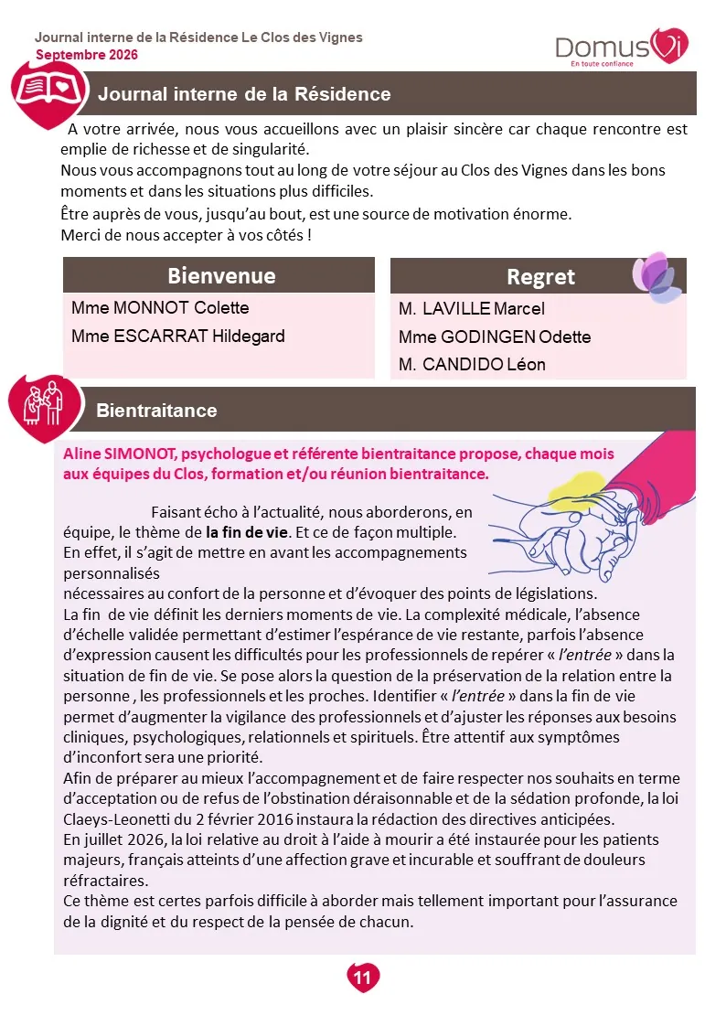L'ECHO DU CLOS - Edition Septembre 2026