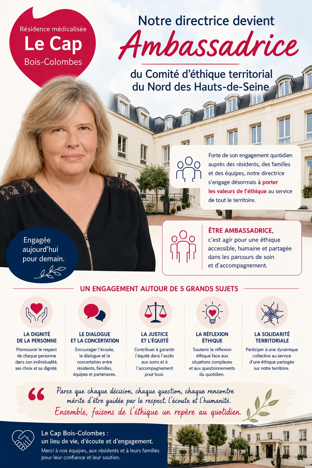 Notre engagement éthique se renforce : notre directrice rejoint le Comité d’Éthique Territorial du Nord des Hauts-de-Seine