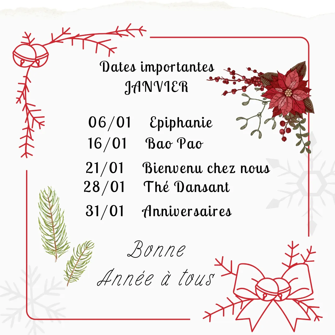 Evènements importants de ce mois ci 
