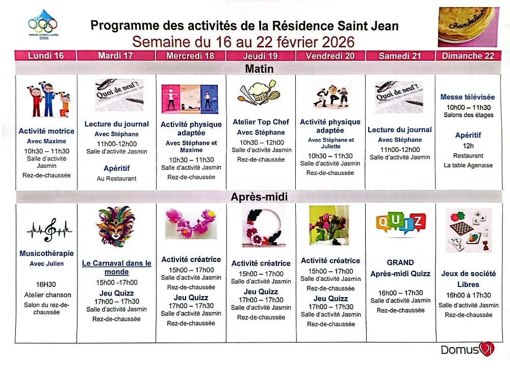 Semaine du 09 au 15/02