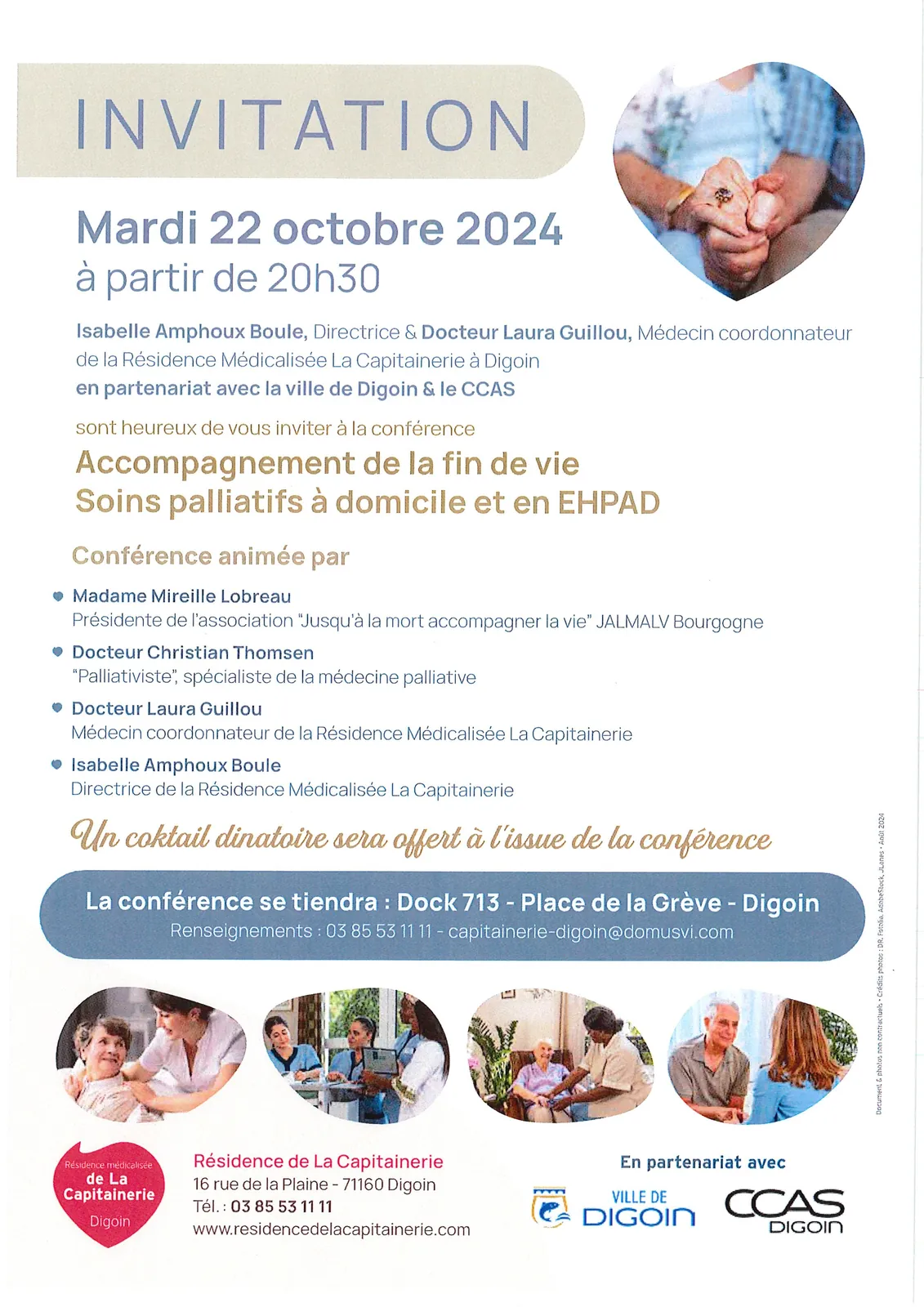 Conférence le 22 octobre : Accompagnement de la fin de vie et soins palliatifs à domicile et en EHPAD