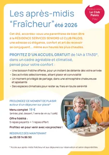 Les Après-midis "Fraîcheur" au Club Palois