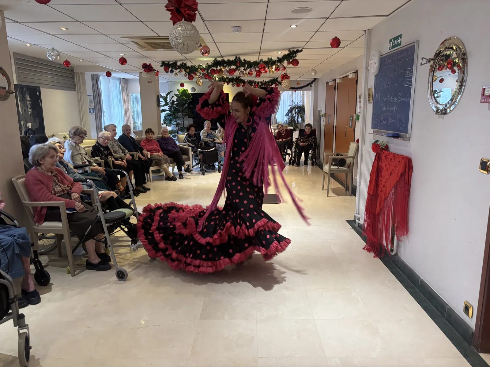 Un spectacle de flamenco haut en couleurs a enchanté les résidents