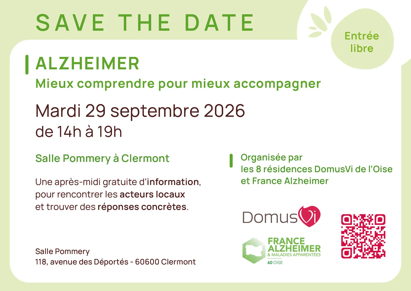 SAVE THE DATE – Journée d'information sur la maladie d'Alzheimer