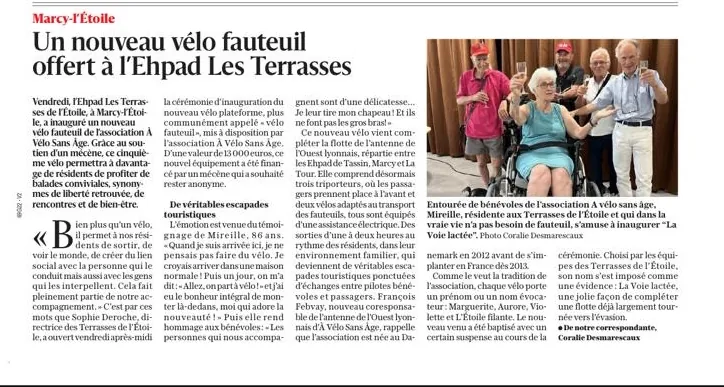 Inauguration du vélo fauteuil "L'étoile Filante " ! 