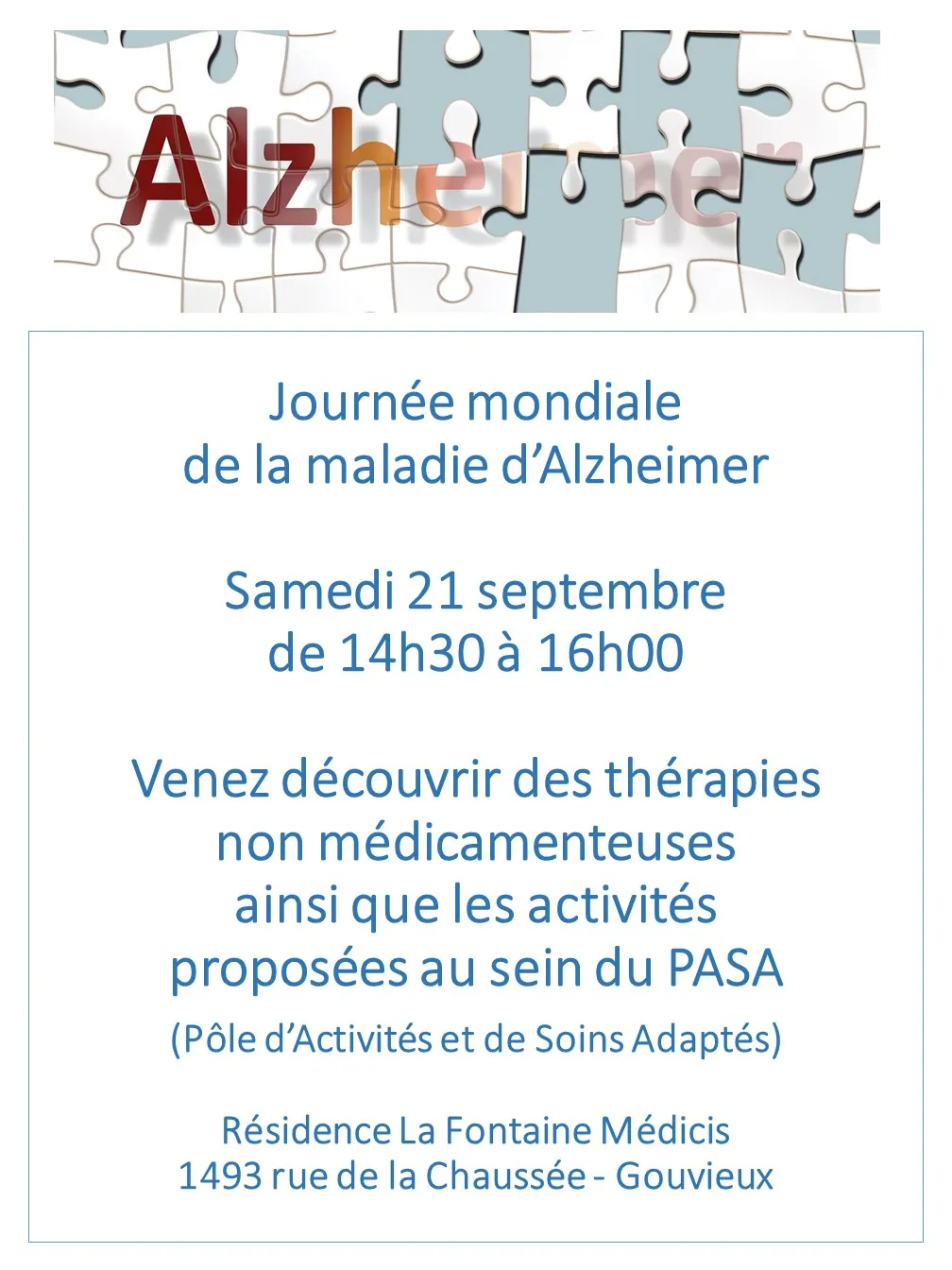 Journée mondiale de la maladie d'Alzheimer