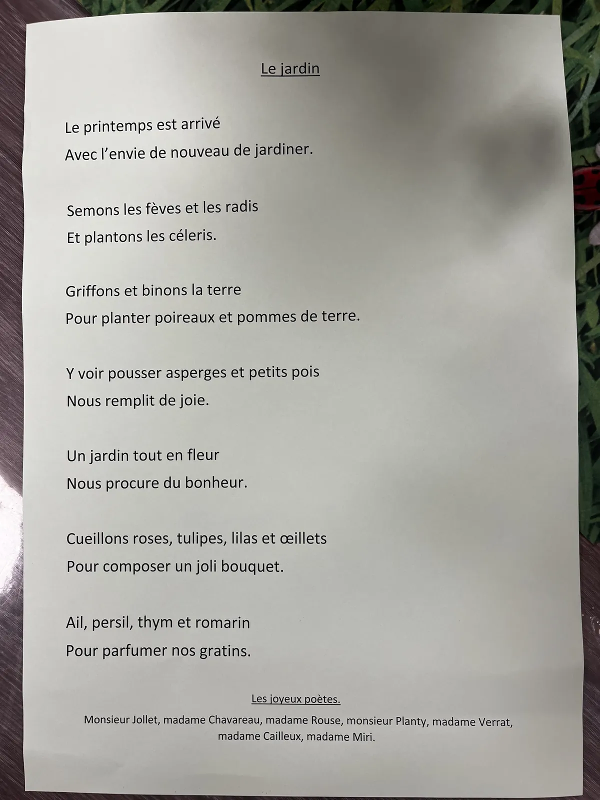 Atelier poésie 