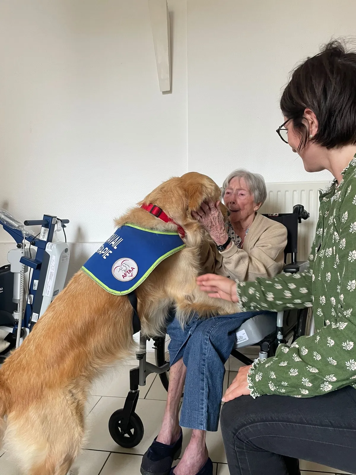 Un doux moment de tendresse avec Samba, le chien médiateur