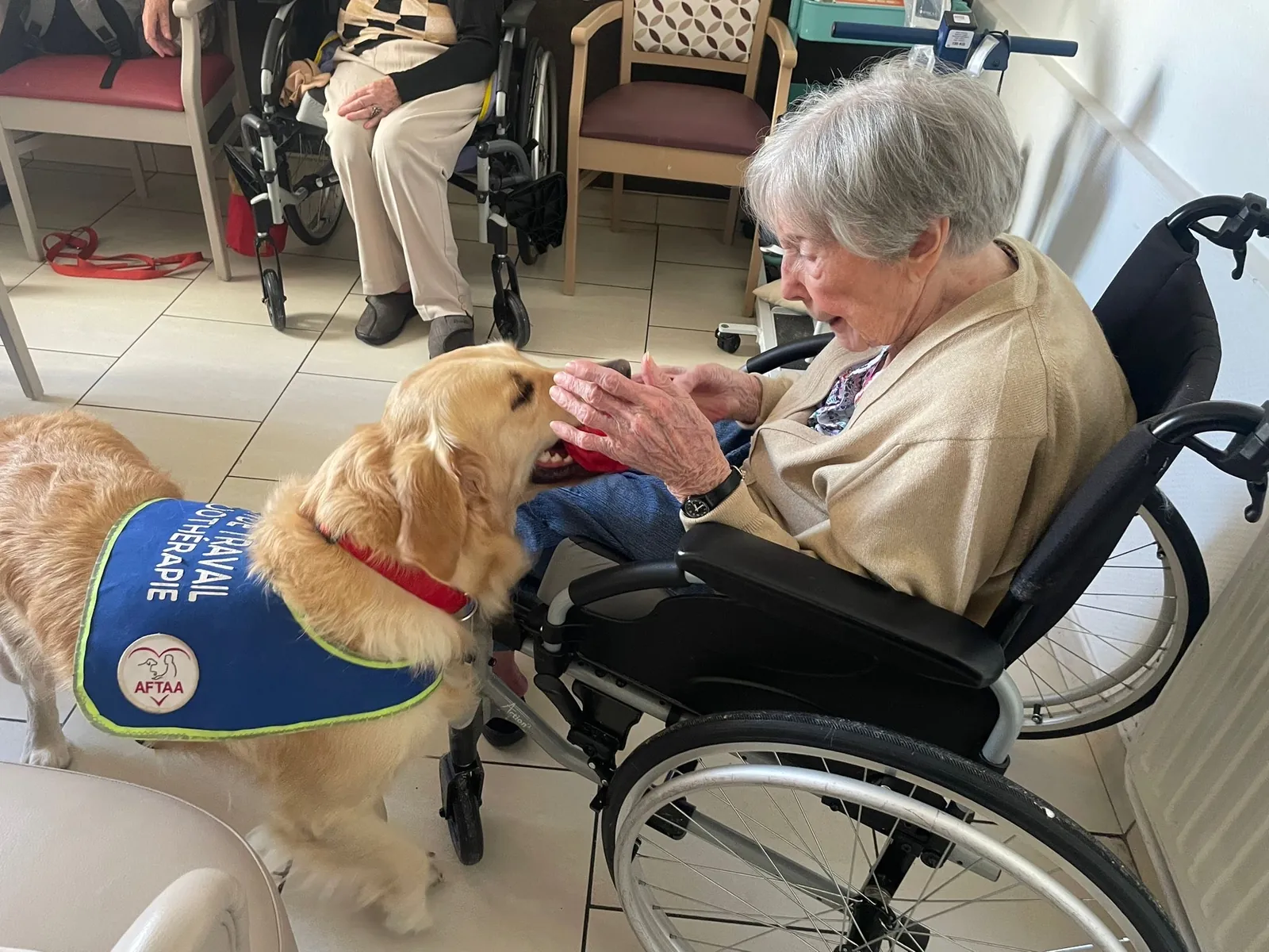 Un doux moment de tendresse avec Samba, le chien médiateur