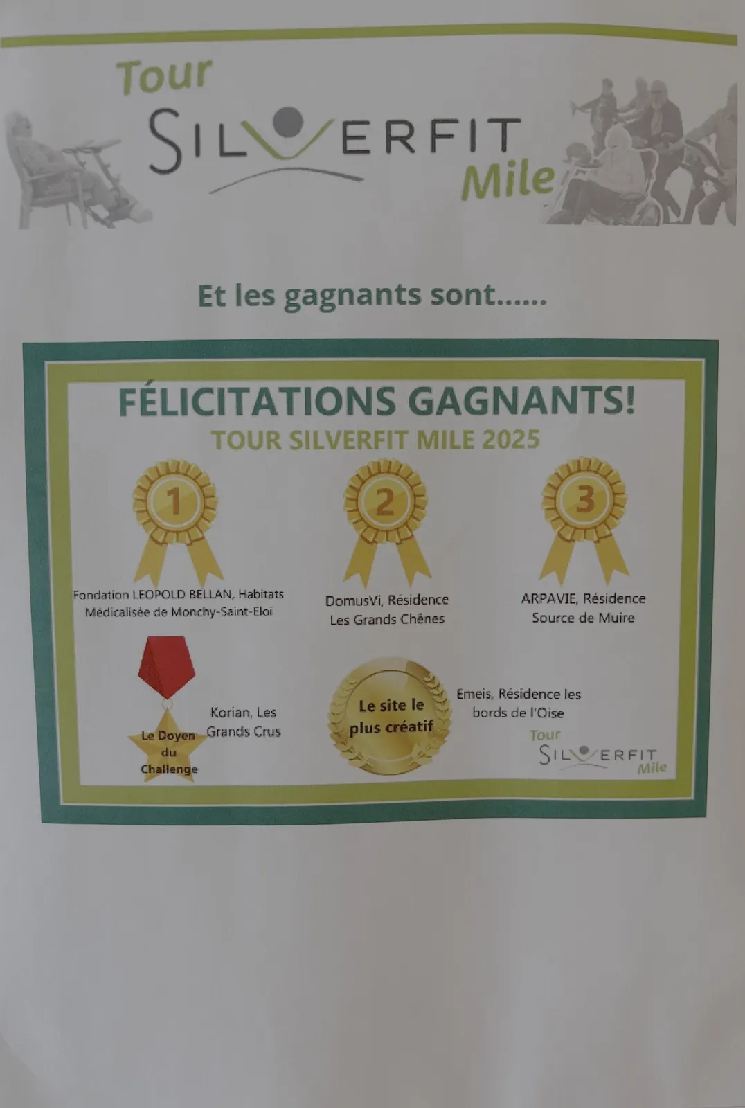 Cérémonie remise de trophée challenge Silverfit tour 