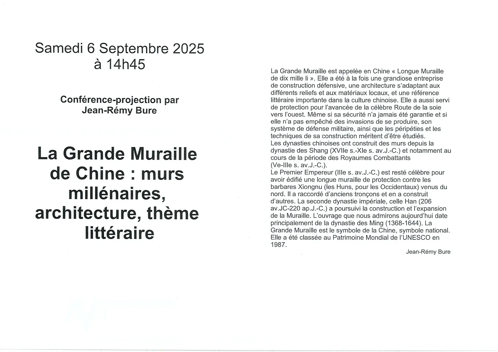 Un trésor du monde : la Grande Muraille de Chine