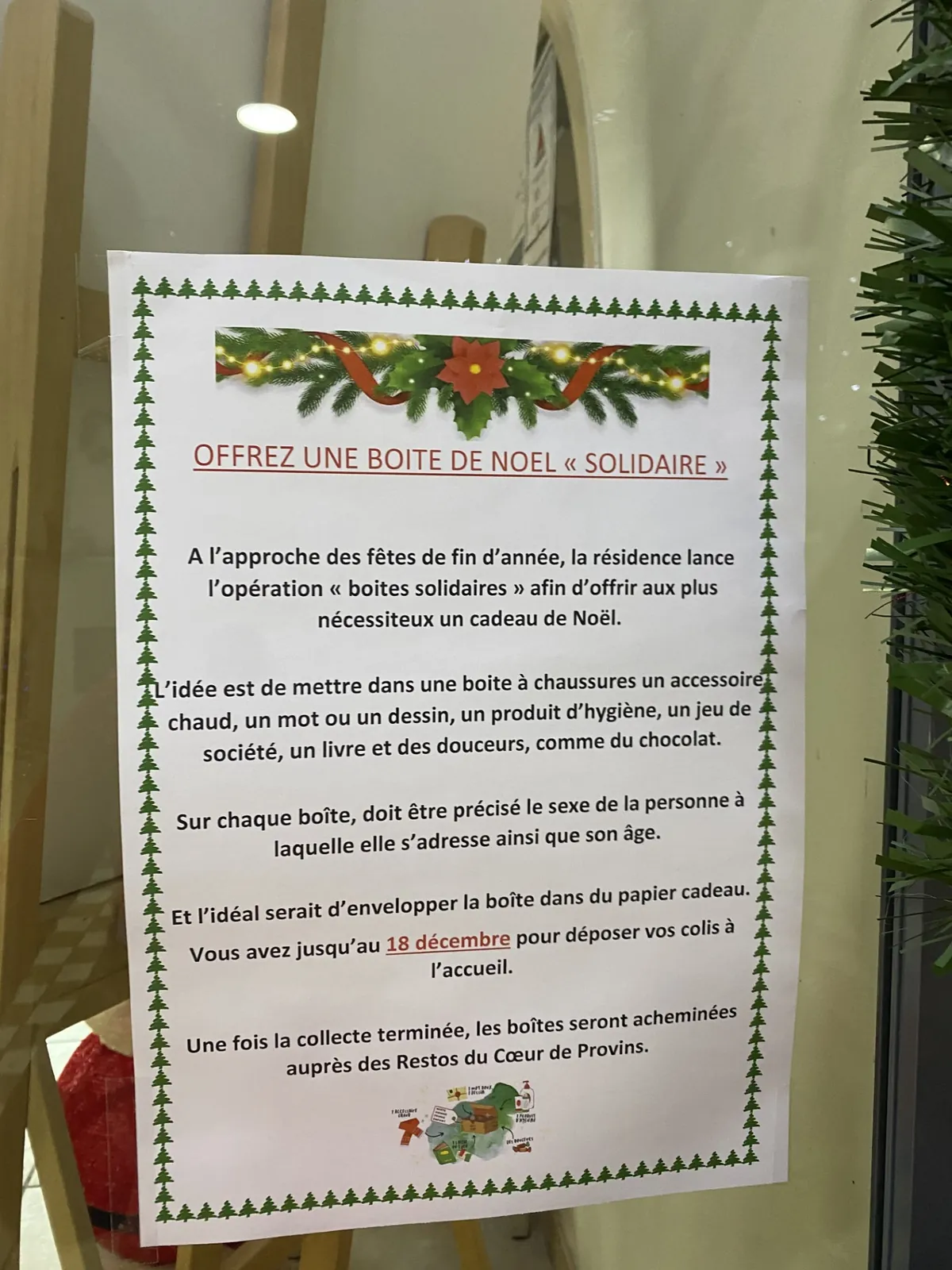 LA RESIDENCE LES JARDINS MEDICIS EST SOLIDAIRE AVEC LES RESTOS DU COEUR DE PROVINS 