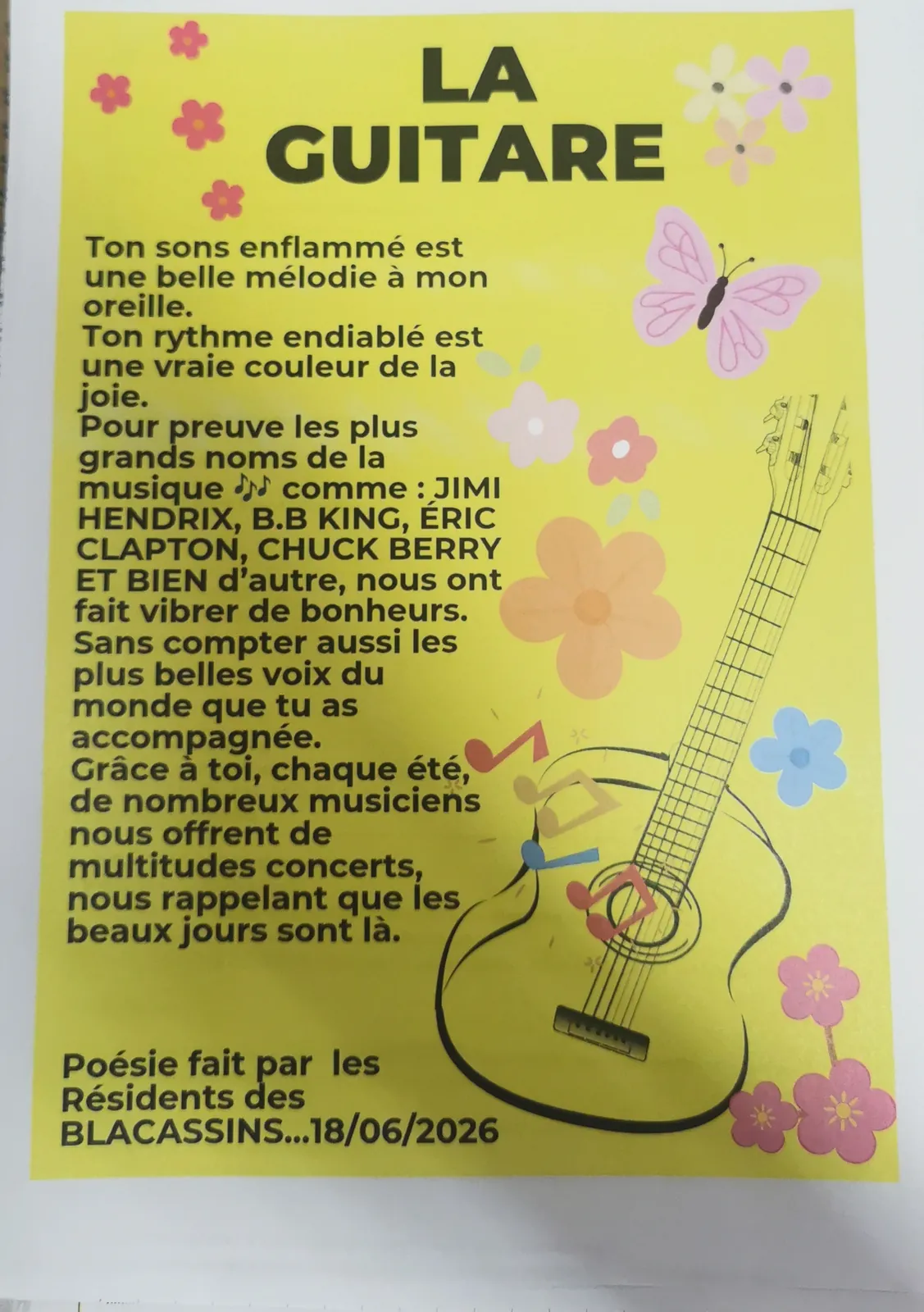 Des poèmes et de la musique aux blacassins 