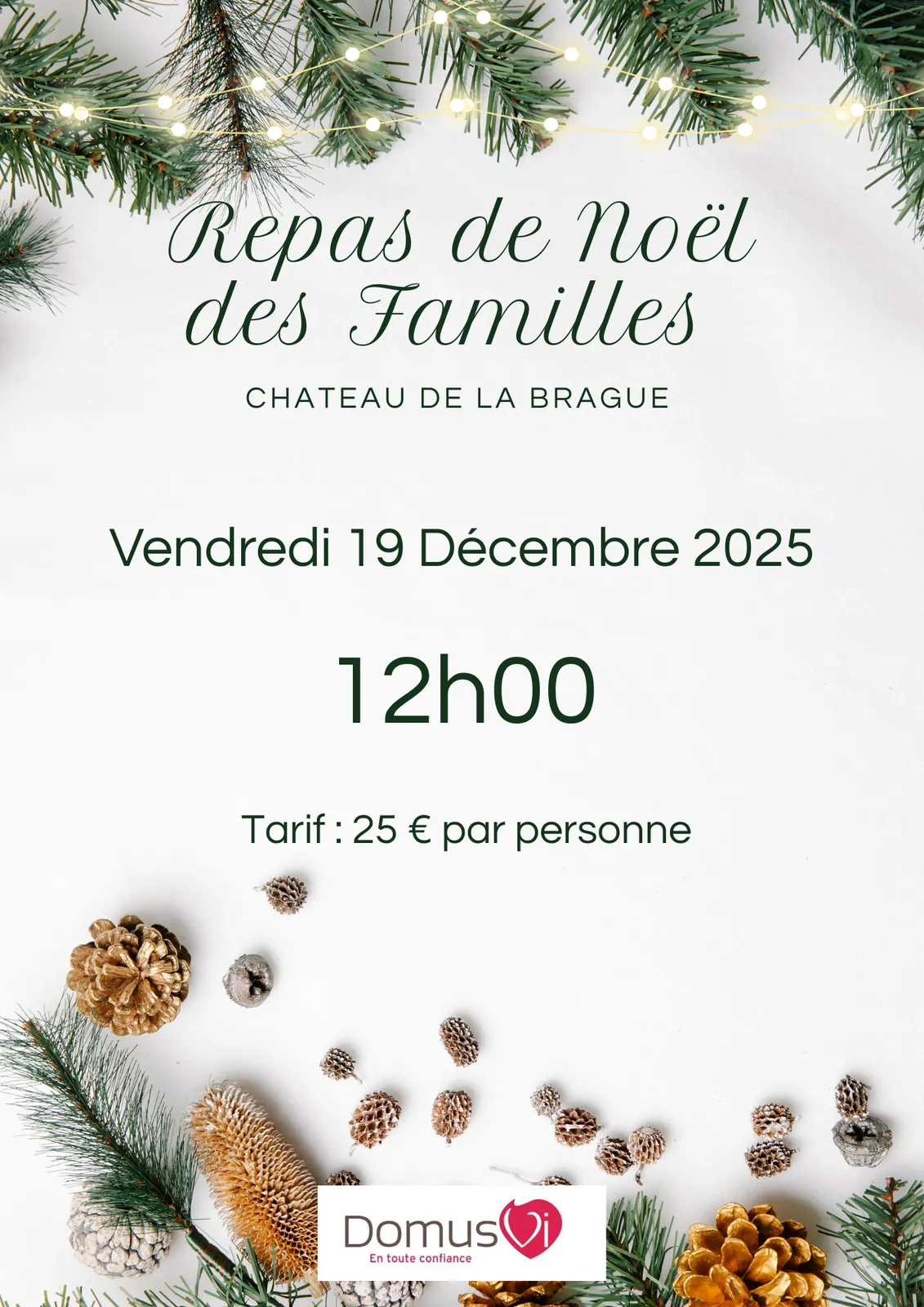 Invitation Repas de Noël des Familles 