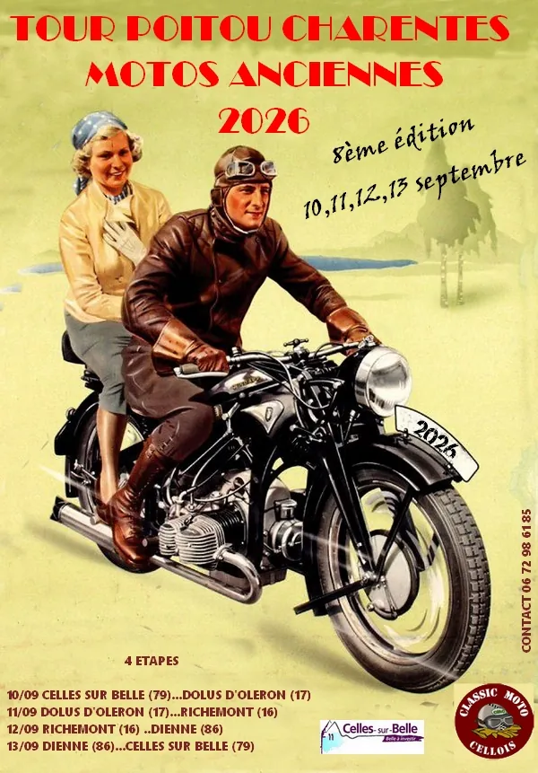  8e Tour Poitou-Charentes des Motos et Side-cars Anciens Edition 2026