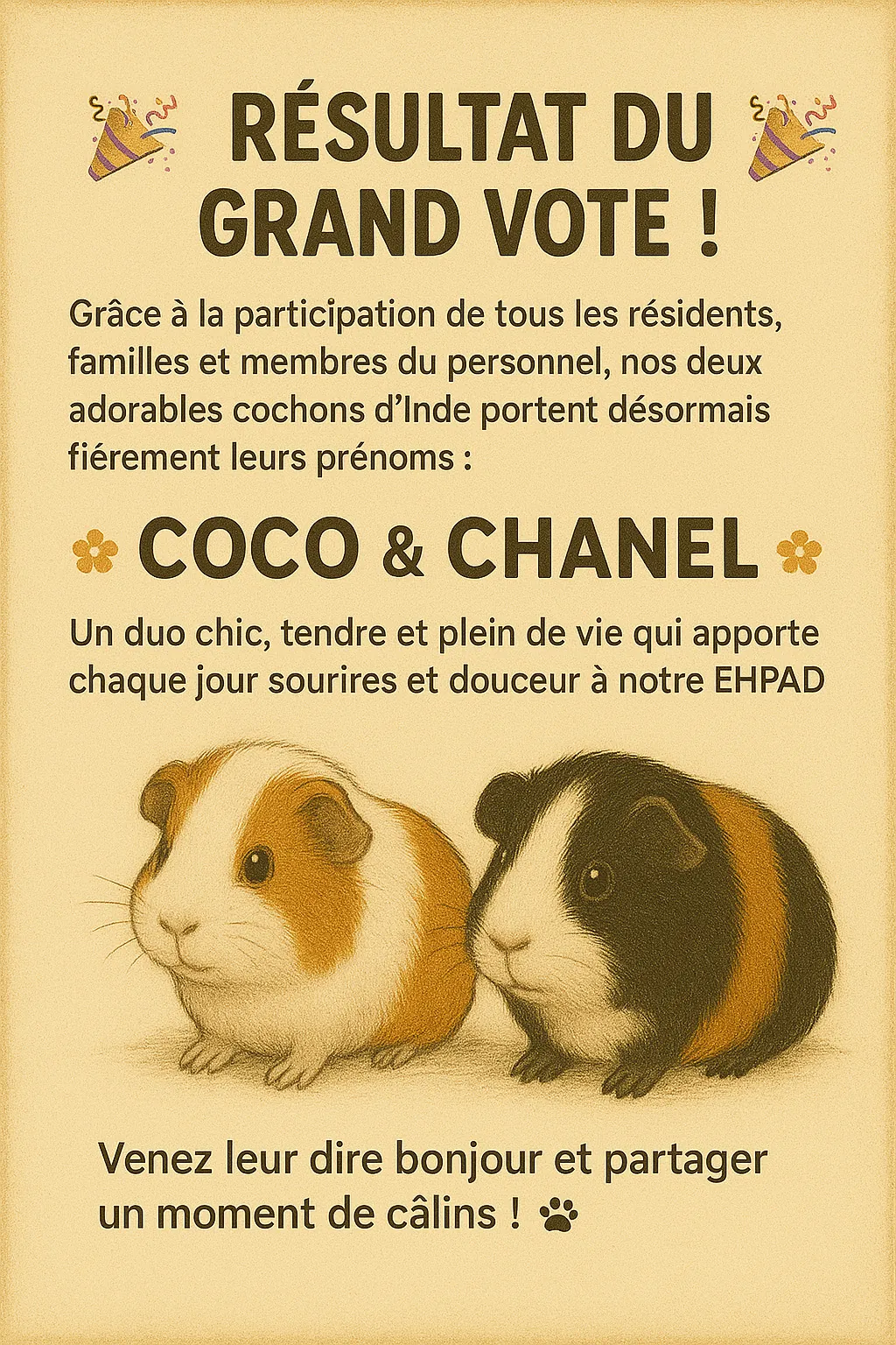 Nos cochons d'Inde s'appellent... Coco & Chanel