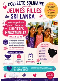 Une collecte solidaire pour les jeunes filles du Sri Lanka